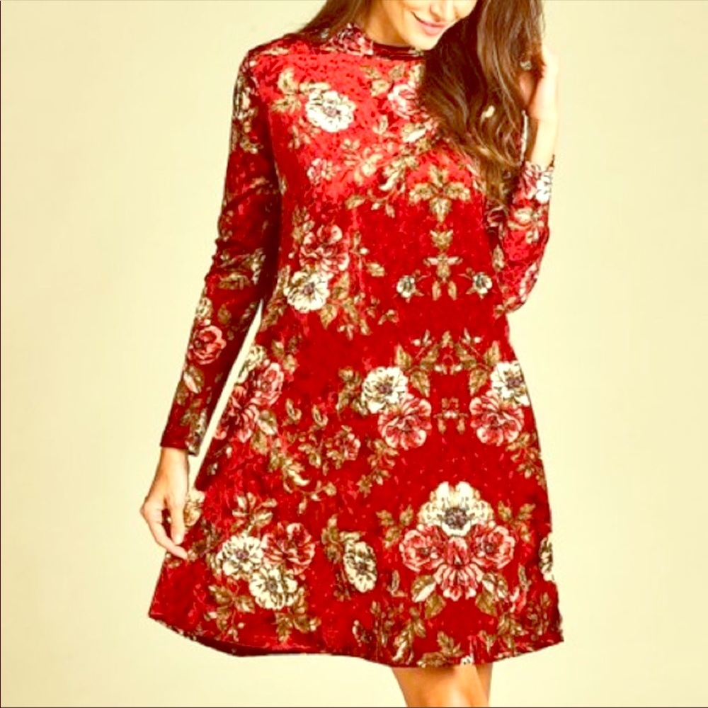 NWOTs Paolino Velvet floral dress size XL